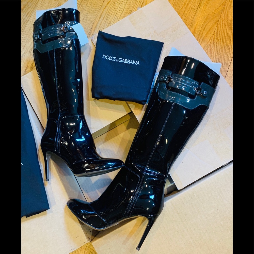 D&G Leather Boots 🔥❗️NEW ❗️A SHOW  STOPPER 🔥Limit Edit 37.5 RETAIL$2500🔥GorG - Picture 10 of 11